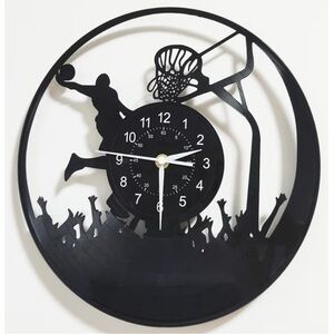 Black Vinyl Basketball Wall Clock